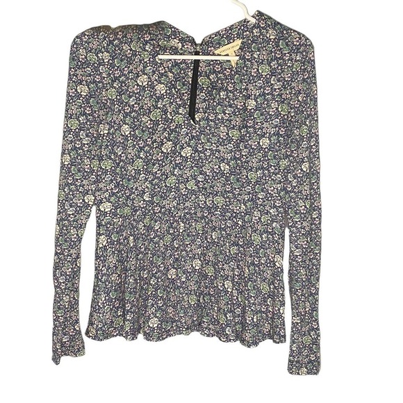 𝅺rebecca Taylor Long Sleeved Floral Print Blouse Size 0 - Picture 1 of 8